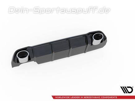 Maxton Heckeinsatz Diffusor schwarz glanz mit Endrohr-Attrappen für Peugeot 308 II SW