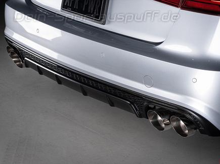 APR Edelstahl Duplex Ø70mm Sportauspuff-Komplettanlage ab Kat Audi S6 C7 je 2x102mm rund scharf schräg