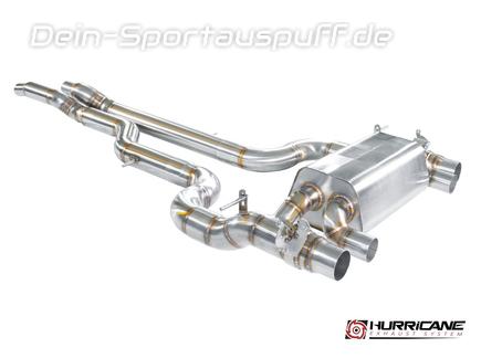 Hurricane V2 Edelstahl Duplex Sportauspuff-Komplettanlage ab Kat mit Klappensteuerung Ø89mm BMW M4 F82 inkl. Endrohrsatz nach Wahl