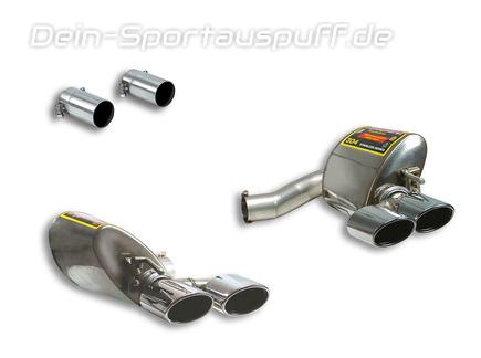 Supersprint Edelstahl Duplex Sportauspuff Mercedes SL R230 je 2x120x80mm oval eingerollt abgeschrägt