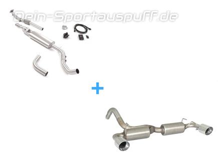 Ragazzon Edelstahl Duplex Komplettanlage ab Kat inkl. Klappensteuerung Fiat 500 Abarth 1.4 TJET je 102mm rund eingerollt abgeschrägt