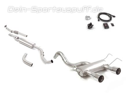 Ragazzon Edelstahl Mittig Sportauspuff-Komplettanlage ab Kat inkl. Klappensteuerung Fiat 500 Abarth 1.4 TJET 2x102mm rund eingerollt gerade