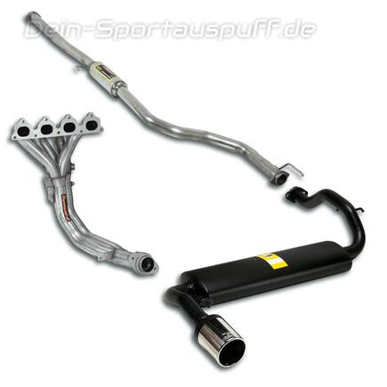 Supersprint Edelstahl Ø60mm Racing-Komplettanlage inkl. Krümmer Honda Civic 4 Hatchback 1.5i 1.6i 90mm rund eingerollt