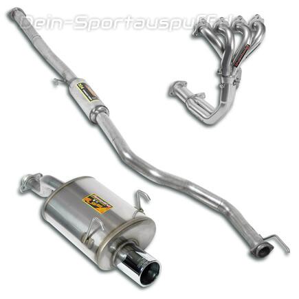 Supersprint Edelstahl Ø60mm Racing-Komplettanlage inkl. Krümmer Honda Civic 5 Hatchback 1.3l 1.5l 1.6l 100mm rund eingerollt