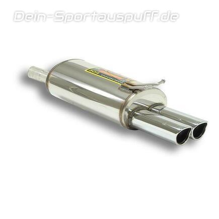 Supersprint Edelstahl Sportauspuff Mercedes E-Klasse W210 Limousine 2x95x80mm oval eingerollt abgeschrägt