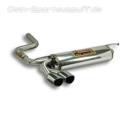 Supersprint Edelstahl Sportauspuff Mercedes E-Klasse S210 E200 E230 E200CDI-E300TD 2x95x80mm oval eingerollt abgeschrägt