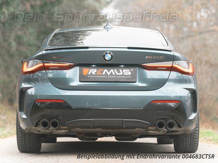 Remus Edelstahl Duplex RACE Sportauspuff-Komplettanlage ab OPF BMW 4er M440i G26 Gran Coupe