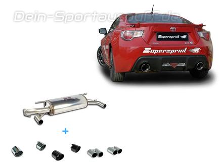 Supersprint Edelstahl Duplex Sportauspuff Toyota GT86 inkl. Endrohrsatz nach Wahl