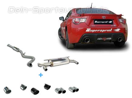 Supersprint Edelstahl Duplex Sportauspuff-Komplettanlage ab Kat Toyota GT86 inkl. Endrohrsatz nach Wahl