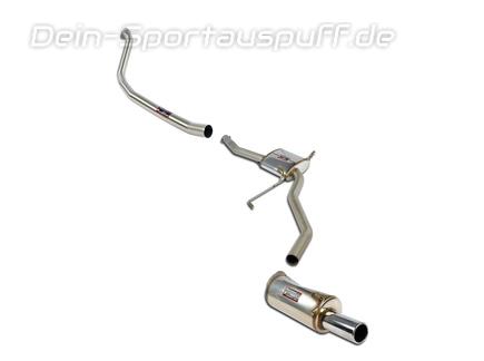 Supersprint Edelstahl Racing-Komplettanlage ab Turbo Ford Sierra Cosworth 70mm rund eingerollt