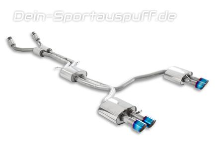 Milltek Edelstahl Duplex Sportauspuff-Komplettanlage ab Kat Audi S6 C7 Typ 4G je 2x 100mm rund doppelwandig abgeschrägt Titan burned