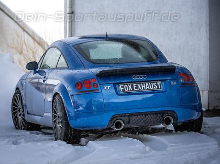 Fox Edelstahl Duplex Sportauspuff-Komplettanlage ab Kat Audi TT 8N 3.2l quattro je 114mm rund doppelwandig abgeschrägt