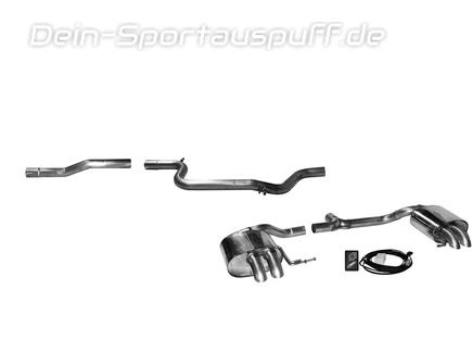 Bastuck Edelstahl Duplex Racing-Komplettanlage ab Kat mit Klappensteuerung VW Arteon Frontantrieb je 2x63mm rund scharfkantig nach unten gebogen