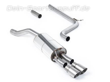 Milltek Edelstahl Sportauspuff-Komplettanlage ab OPF VW Polo 6 1.5l TSI Typ AW 2x90mm rund doppelwandig abgeschrägt Titan matt