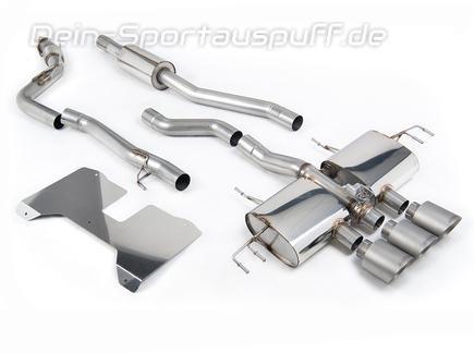 Milltek Edelstahl Racing-Komplettanlage ab OPF Honda Civic 11 Type R Typ FL 3x115mm rund doppelwandig abgeschrägt Titan matt