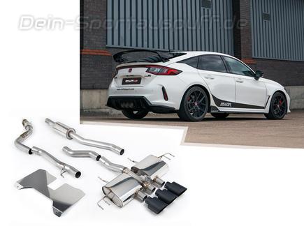 Milltek Edelstahl Racing-Komplettanlage ab OPF Honda Civic 11 Type R Typ FL 3x115mm rund doppelwandig abgeschrägt schwarz