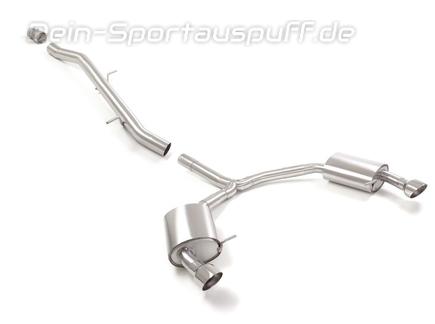 Ragazzon Edelstahl Duplex Racing-Komplettanlage ab VSD Audi A5 B9 Typ 5F Coupe 45 TFSI Quattro je 102mm rund eingerollt abgeschrägt