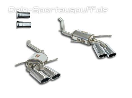 Supersprint Edelstahl Duplex Sportauspuff Mercedes M-Klasse W164 Diesel in ML63-Optik je 2x120x80mm oval eingerollt abgeschrägt