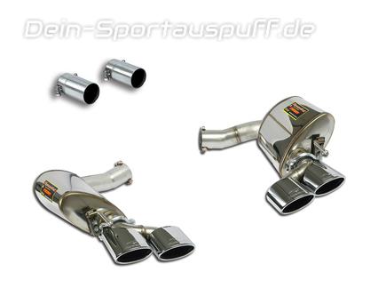 Supersprint Edelstahl Duplex Sportauspuff Mercedes CLS C219 3.0l Diesel je 2x120x80mm oval eingerollt abgeschrägt