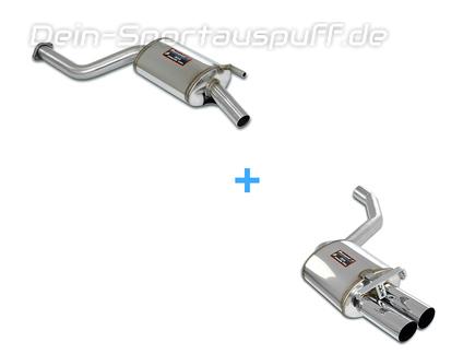 Supersprint Edelstahl Sportauspuff-Komplettanlage ab Krümmer Mercedes 190 E Typ W201 1.8l-2.3l 8V (Mod. ab 1990)