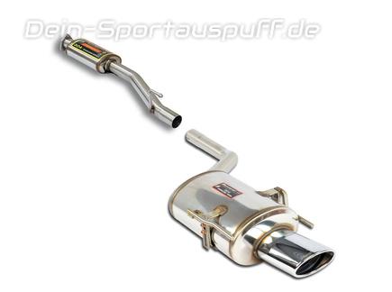 Supersprint Edelstahl Sportauspuff-Komplettanlage ab Kat Mercedes C-Klasse W202/S202 C180-C230 145x95mm oval eingerollt abgeschrägt