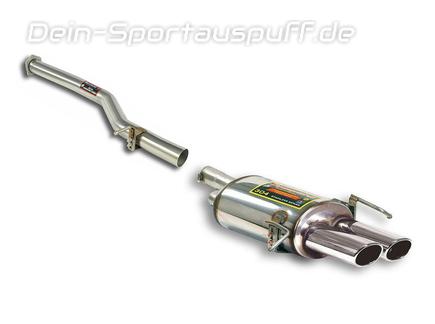 Supersprint Edelstahl Racing-Komplettanlage ab Kat Mercedes C-Klasse W203/S203 C180-C240 inkl. C320 2x90x70mm oval eingerollt abgeschrägt