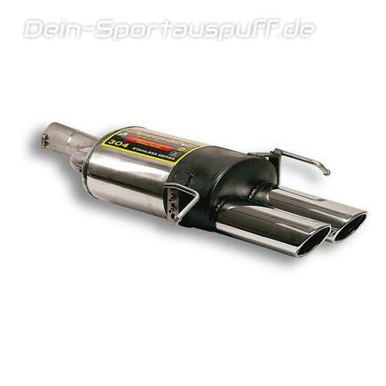 Supersprint Edelstahl Sportauspuff Mercedes CLK W209 CLK280-500 2x120x80mm oval eingerollt abgeschrägt