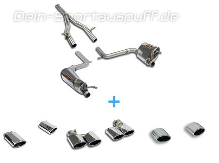 Supersprint Edelstahl Duplex Racing-Komplettanlage ab Kat Mercedes C-Klasse W204/C204 C180 inkl. Endrohrsatz nach Wahl