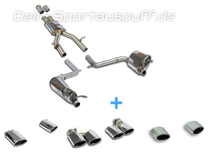 Supersprint Edelstahl Duplex Sportauspuff-Komplettanlage ab Kat Mercedes C-Klasse W204/C204 C230-C350 inkl. Endrohrsatz nach Wahl