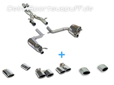 Supersprint Edelstahl Duplex Racing-Komplettanlage ab Kat Mercedes C-Klasse W204/C204 C230-C350 inkl. Endrohrsatz nach Wahl