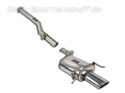 Supersprint Edelstahl Racing-Komplettanlage ab Kat Mercedes CLK A209 CLK280-CLK500 145x95mm oval eingerollt abgeschrägt