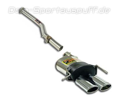 Supersprint Edelstahl Racing-Komplettanlage ab Kat Mercedes CLK A209 CLK280-CLK500 2x120x80mm oval eingerollt abgeschrägt