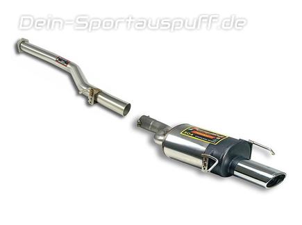 Supersprint Edelstahl Racing-Komplettanlage ab Kat Mercedes CLK W209 CLK280-500 145x95mm oval eingerollt abgeschrägt