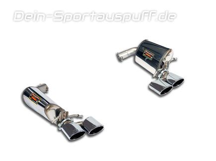 Supersprint Edelstahl Duplex Sportauspuff Mercedes E-Klasse S212 E63 AMG T-Modell je 2x120x80mm oval eingerollt abgeschrägt