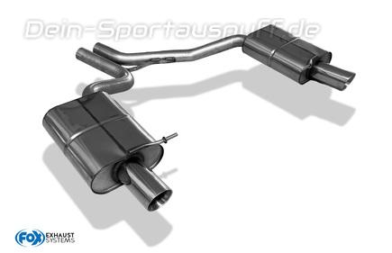 Fox Edelstahl Duplex Sportauspuff Audi A4 B6 Typ 8E Limousine/Avant 1.8T u. 2.4l je 90mm rund doppelwandig abgeschrägt