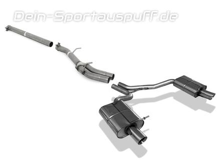Fox Edelstahl Duplex Racing-Komplettanlage ab Kat Audi A4 B6 Typ 8E Limousine/Avant 1.8T je 90mm rund doppelwandig abgeschrägt