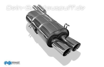 Fox Edelstahl Sportauspuff BMW 5er E34 M5 2x76mm rund doppelwandig abgeschrägt