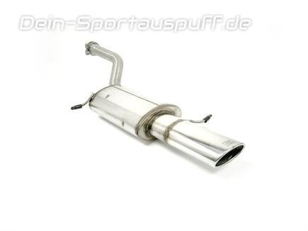 Ulter Edelstahl Sportauspuff Volkswagen PASSAT B6 3C Lim., Variant 120x80mm oval eingerollt seitlich abgeschrägt mit Absorber