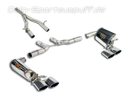 Supersprint Edelstahl Duplex Racing-Komplettanlage ab Kat Mercedes E-Klasse C207 E200 E250 CGI je 2x120x80mm oval eingerollt abgeschrägt