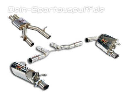 Supersprint Edelstahl Duplex Sportauspuff-Komplettanlage ab Kat Mercedes E-Klasse C207 E300 E350 für originale Endrohre