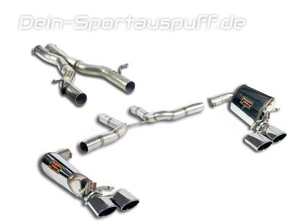 Supersprint Edelstahl Duplex Racing-Komplettanlage ab Kat Mercedes E-Klasse C207 E300 E350 CGI je 2x120x80mm oval eingerollt abgeschrägt