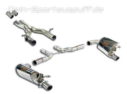 Supersprint Edelstahl Duplex Racing-Komplettanlage ab Kat Mercedes E-Klasse C207 Facelift E320 E400 für originale Endrohre