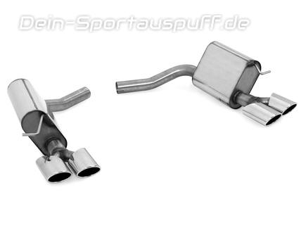 Fox Edelstahl Duplex Racing-Komplettanlage ab Kat Mercedes E-Klasse W212 E500 5.5l ab 2009 2x106x71mm oval eingerollt abgeschrägt