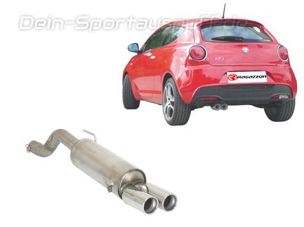 Ragazzon Edelstahl Sportauspuff Ø70mm-System Alfa Romeo MiTo 1.4 TB 2x80mm rund eingerollt versetzt