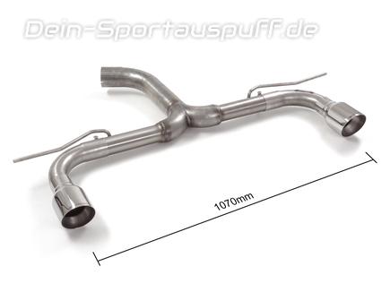 Ragazzon Edelstahl Duplex Ø76mm Endschalldämpfer-Ersatzrohr VW Golf 7 GTI Facelift inkl. Performance + TCR je 102mm rund eingerollt abgeschrägt