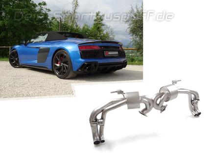 Ragazzon Edelstahl Duplex Sportauspuff inkl. Klappensteuerung Audi R8 II V10 Performance 5.2l FSI für originalen Endrohrausgang