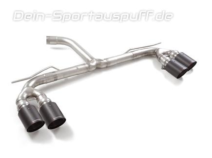 Ragazzon Edelstahl Duplex Endschalldämpfer-Ersatzrohr Audi A3 8Y Sportback 35TFSI je 2x100mm rund scharfkantig abgeschrägt aus Carbon