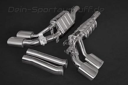Capristo Edelstahl Sidepipe Sportauspuff-Komplettanlage ab OPF Mercedes G-Klasse G500 W463A je 2x oval eingerollt abgeschrägt (ab 2021)