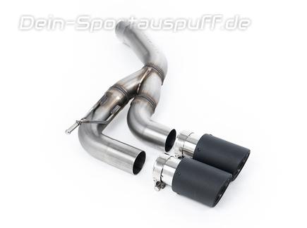 Milltek Edelstahl Sportauspuff Land Rover Defender 2 3.0l Diesel Typ L663 je 90mm rund eingerollt abgeschrägt aus Carbon