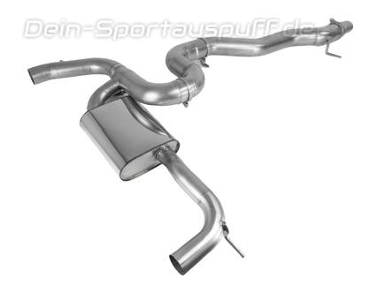 EGO-X Edelstahl Duplex Sportauspuff-Komplettanlage ab OPF mit Klappensteuerung Ø89mm VW Golf 8 R inkl. Endrohrsatz nach Wahl